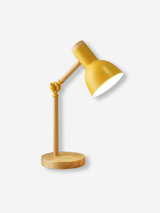 Lampe de Chevet en Bois - Éclat Coloré Jaune