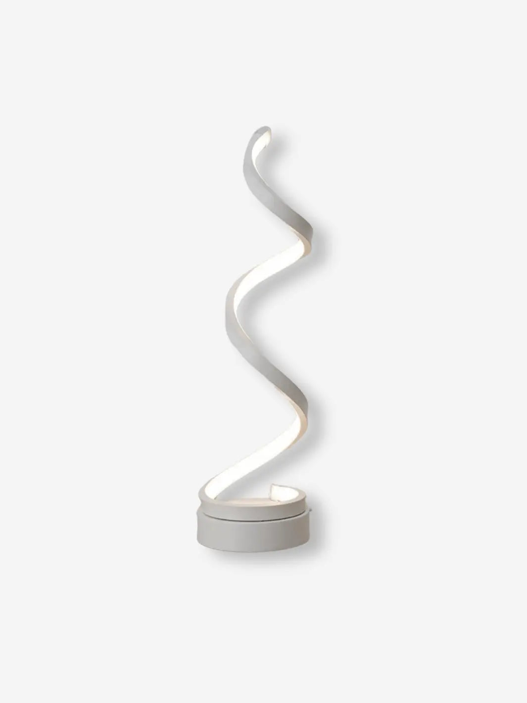 Lampe de chevet LED design moderne et originale de couleur blanche en forme de spirale