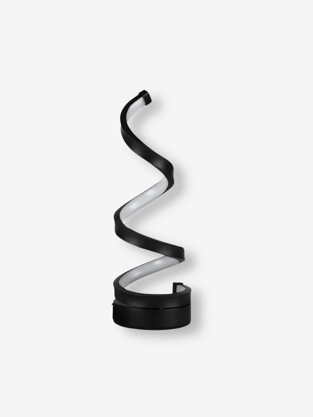 Lampe de chevet LED design moderne et originale de couleur noir en forme de spirale