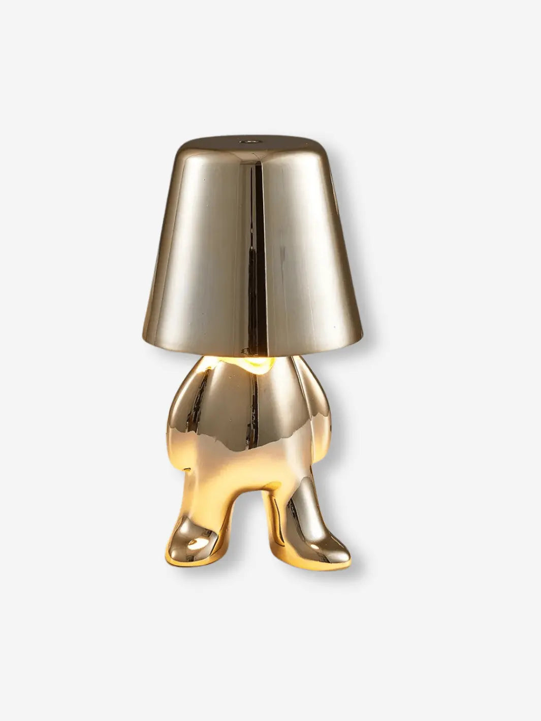 lampe de chevet metal portable sans fil position debout couleur doree