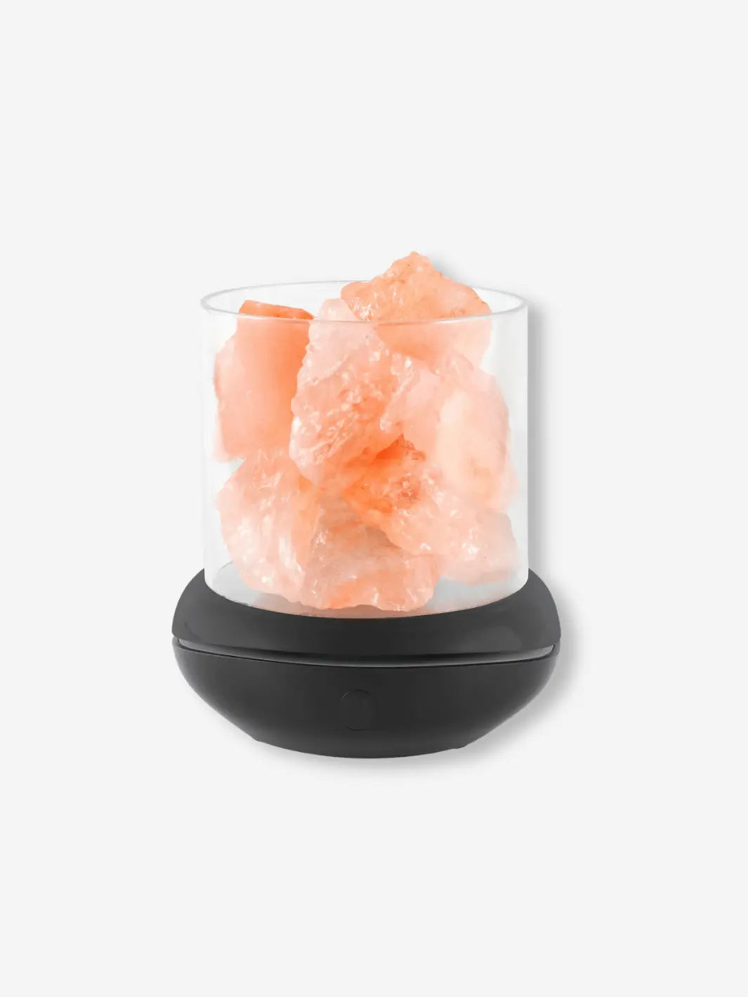 lampe de sel de l himalaya noire avec cristaux de sel rose usb