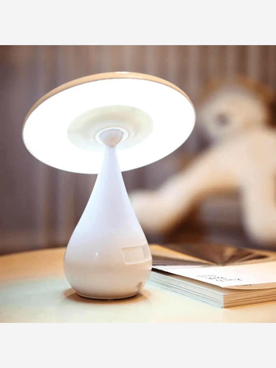 lampe de chevet champignon blanc avec tete inclinable purificateur d air