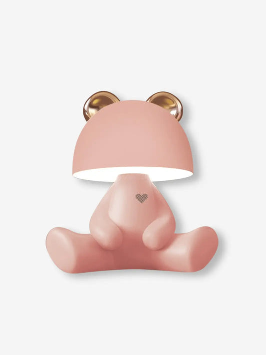 lampe de chevet veilleuse enfant ourson mignon rose pastel usb sans fil