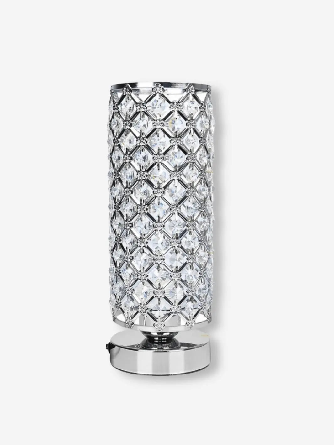 lampe de chevet cristal en argent 