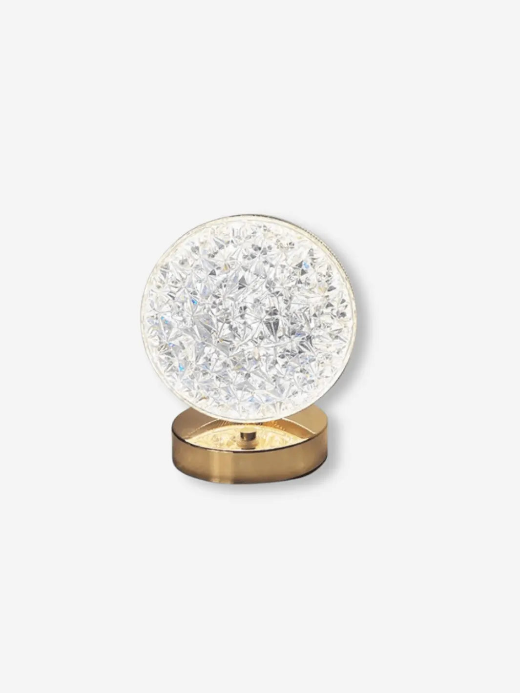 lampe de chevet cristal transparent dore pleine lune
