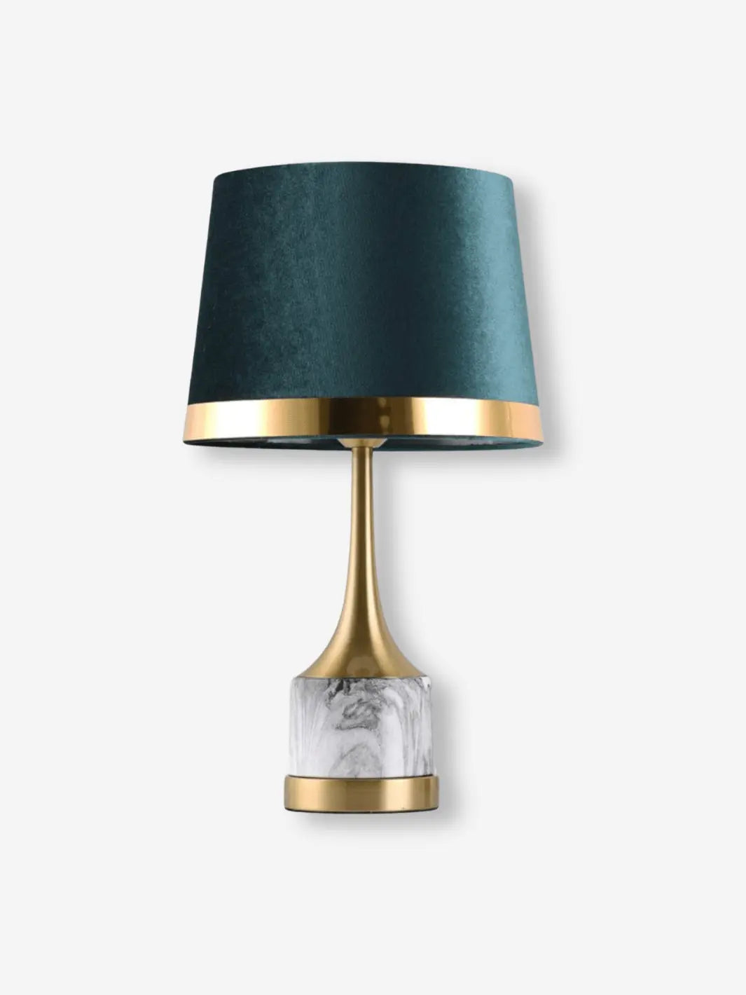 Lampe de chevet de luxe de couleur dorée avec un abat-jour couleur vert émeraude 