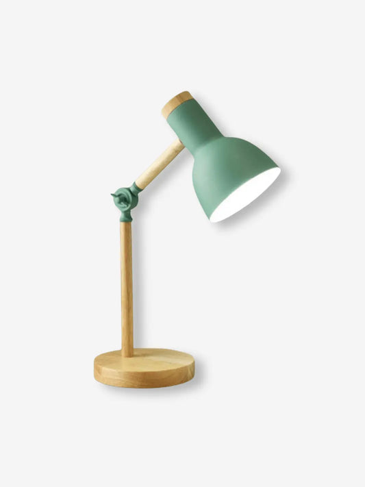 Lampe de chevet en bois de couleur verte 
