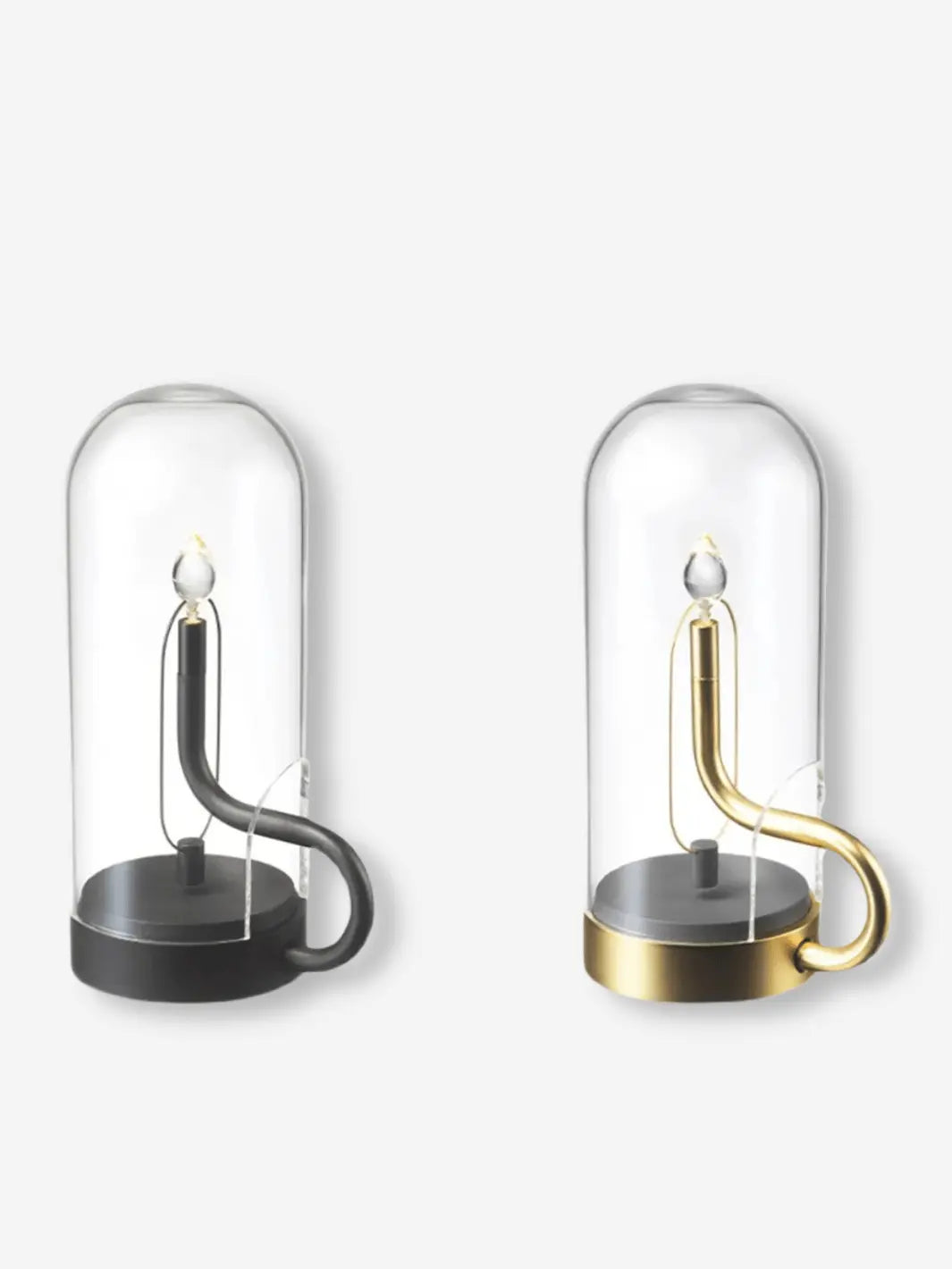 lampes de chevet industrielle representant un ancien lampion avec une flamme au bout qui s allume lorsque la lampe s allume noir et or