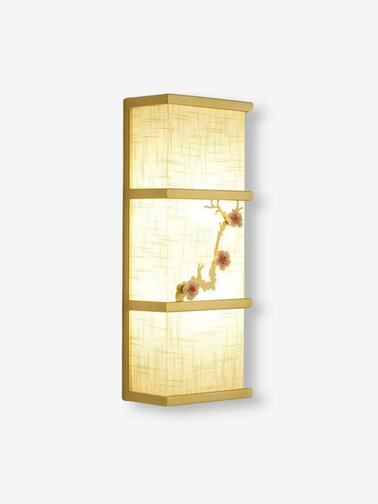lampe de chevet japonaise moderne design blanche avec motifs de fleurs sur l abat jour