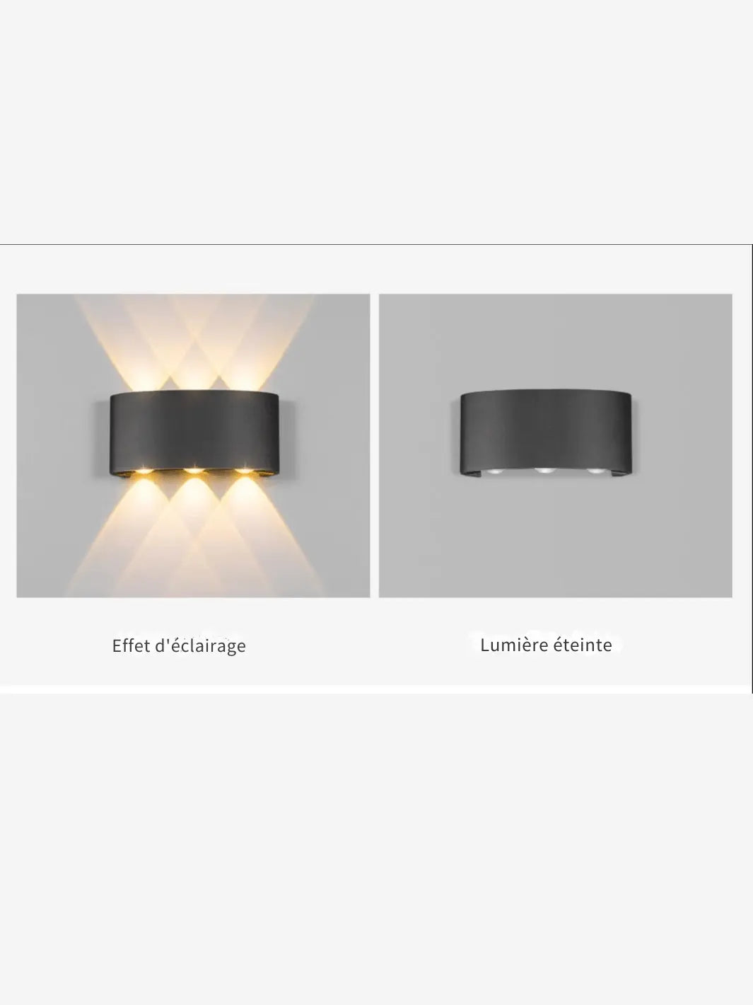 Lampe de chevet murale noire en métal   avec un effet d'éclairage