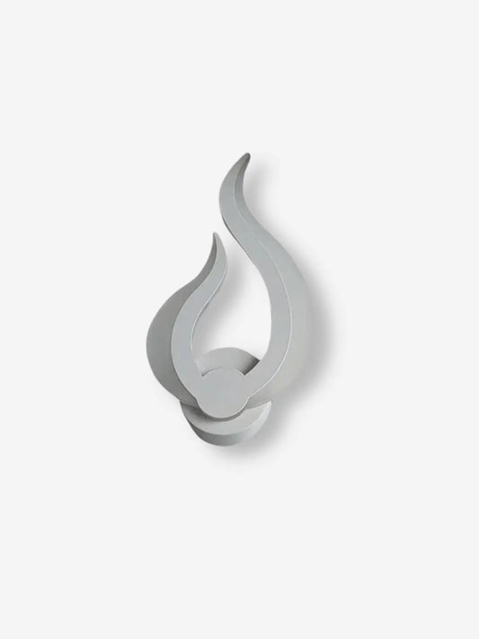 lampe de chevet murale blanche representant une flamme