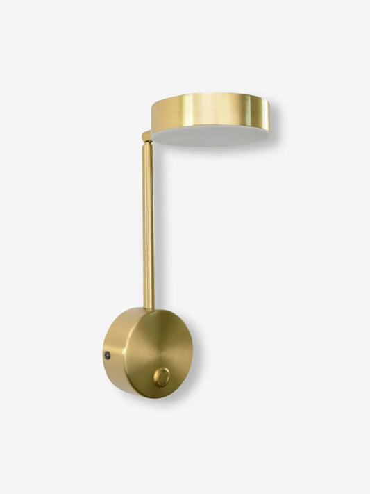 Lampe de chevet murale dorée en métal