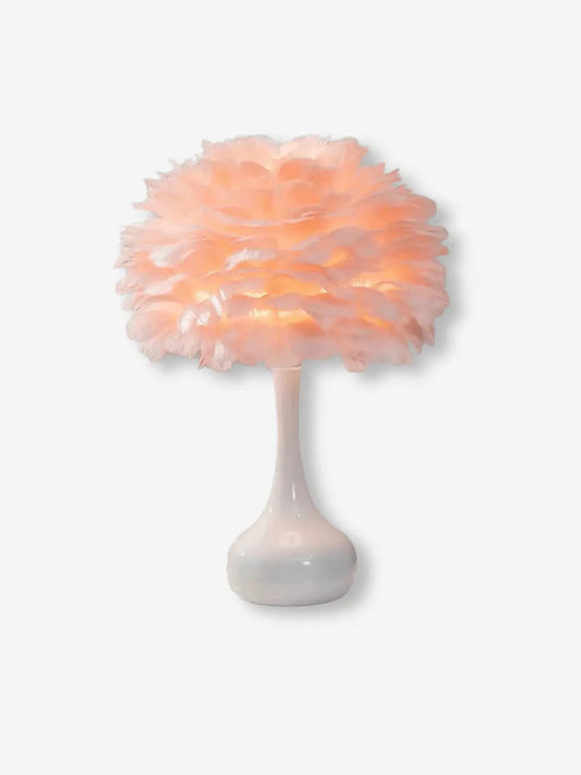 lampe de chevet plume rose pastel design moderne cozy et cocooning
