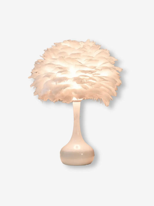 lampe de chevet plume blanche design moderne cozy et cocooning