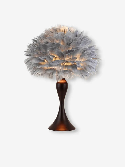 lampe de chevet plume grise et noire design moderne cozy et cocooning