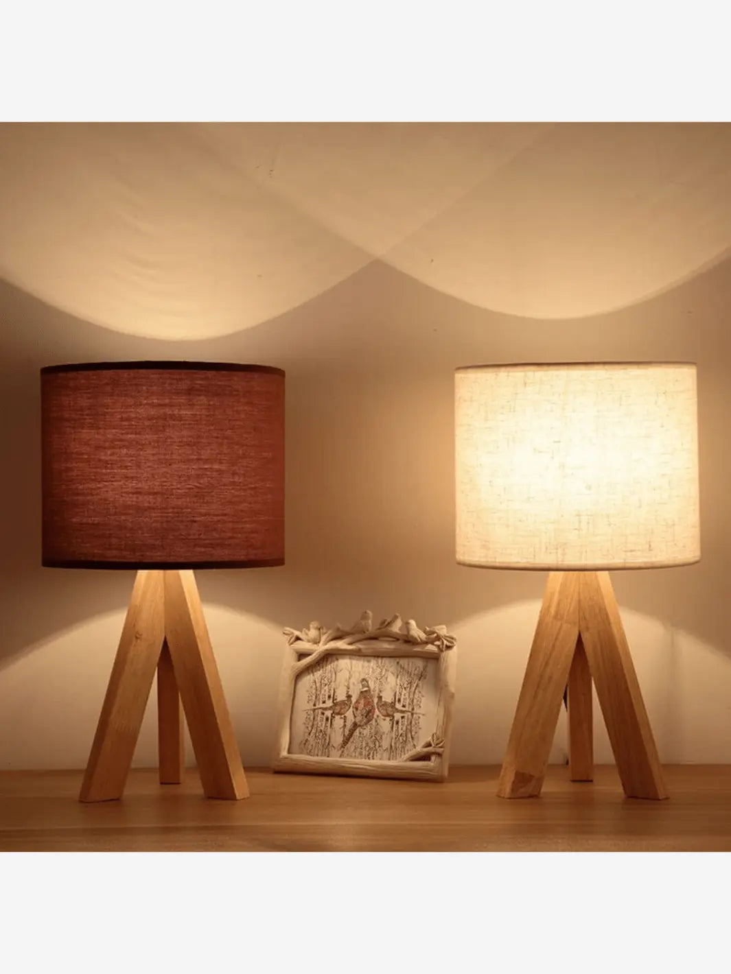 Collection de lampe de chevet sur pied en bois style scandinave avec abat jour