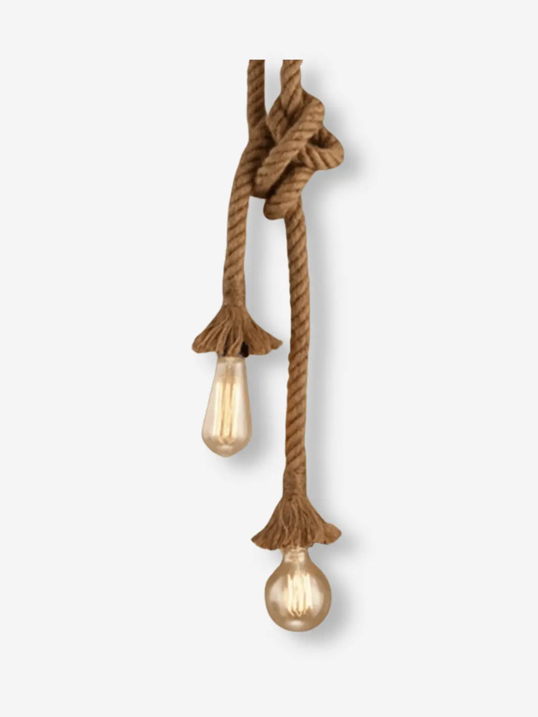 lampe de chevet suspendue en corde avec deux éléments
